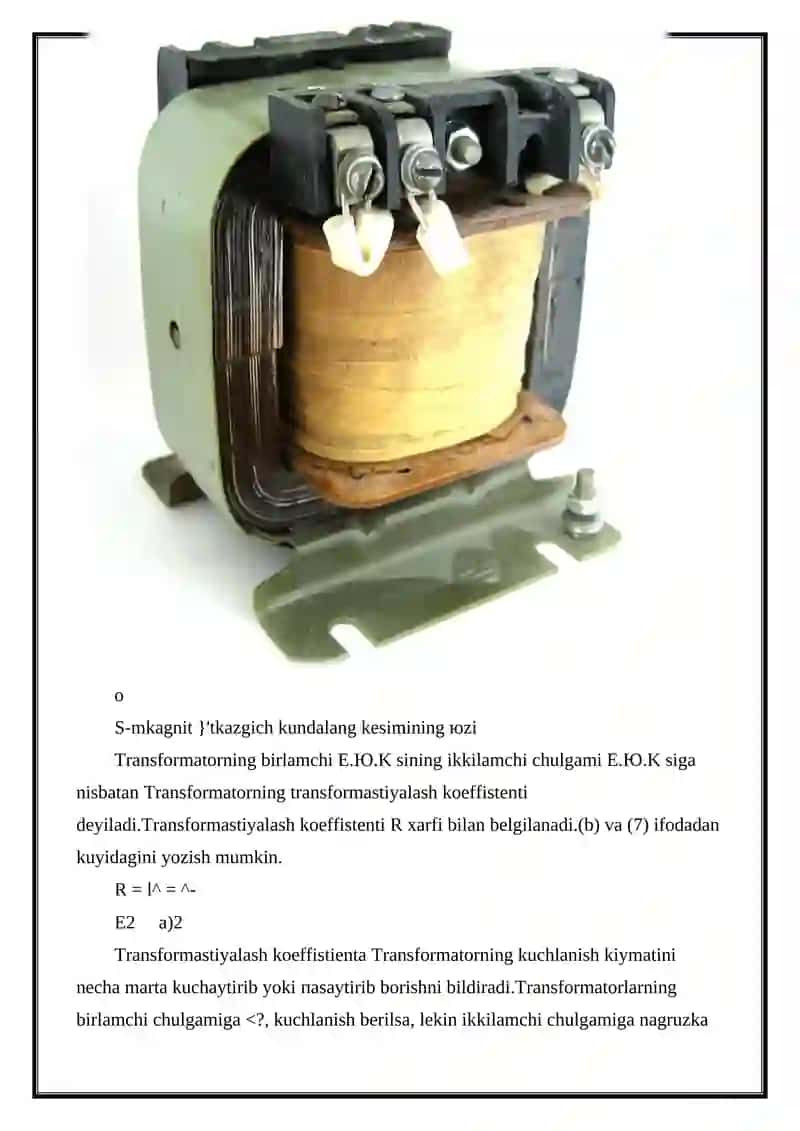 TRANSFARMATORNING ISHLASH PRINSIPI 4