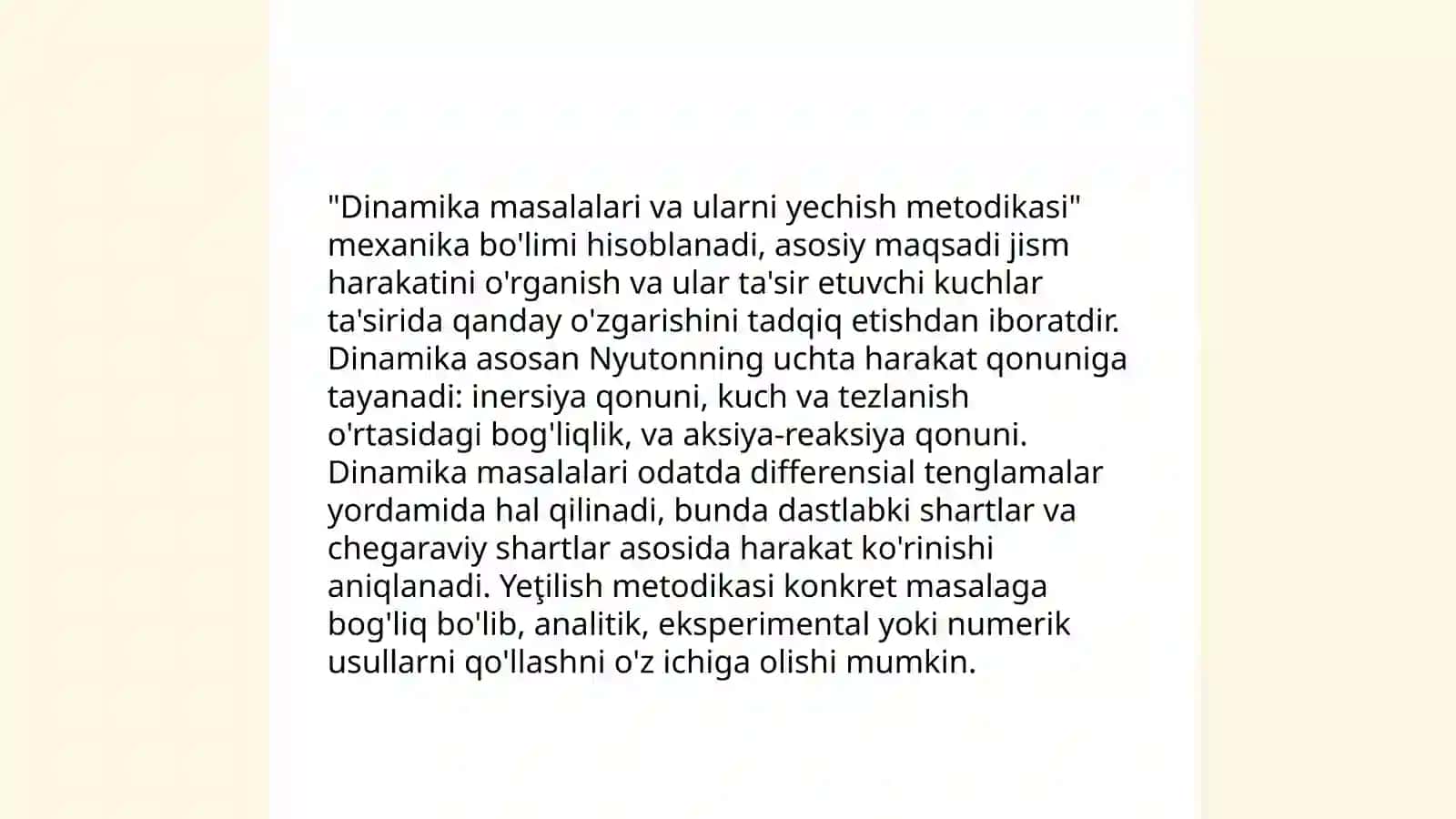 Kinematika masalalari va ularning yechilishi 4