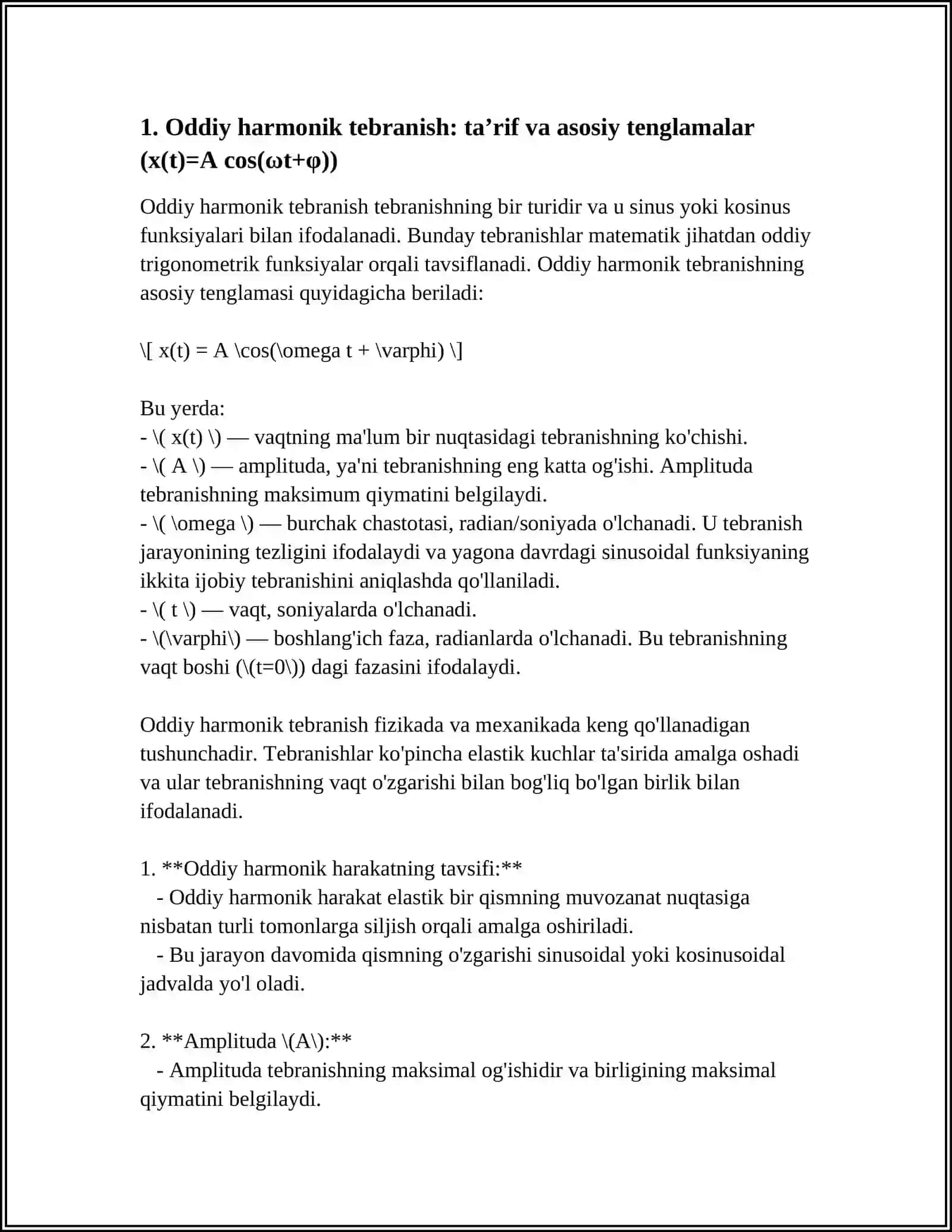 MEXANIK TEBRANISHLAR VA TO‘LQINLAR 4