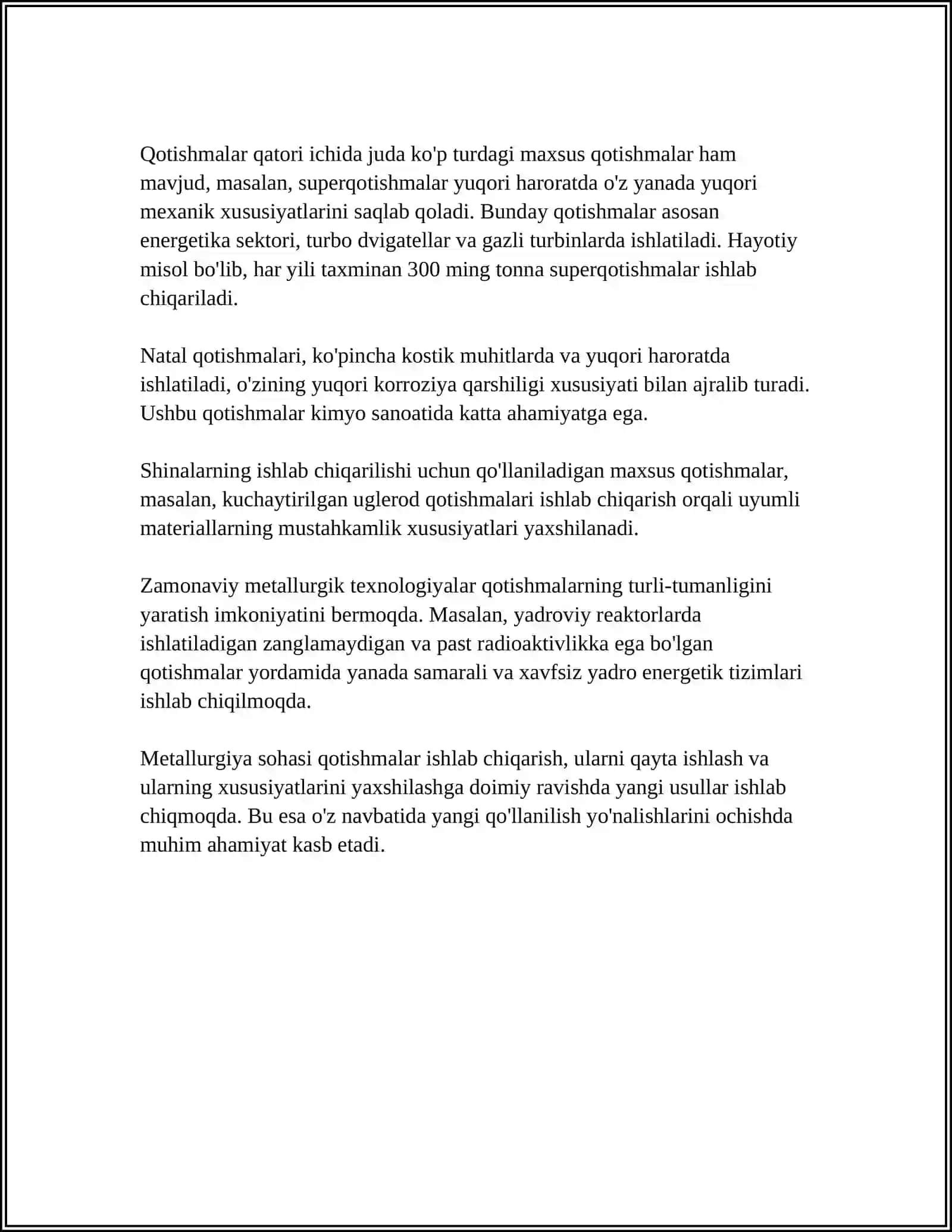 Qotishmalar metallurgiya sanoatidagi roli 4