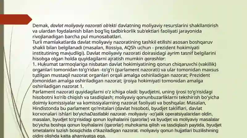 MOLIYAVIY NAZORATNING TURLARI 4