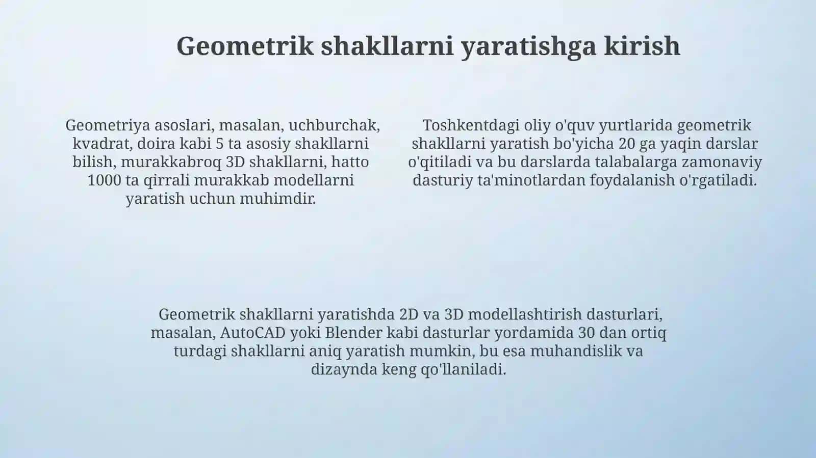 Geometrik Shakillarni Yasash 4