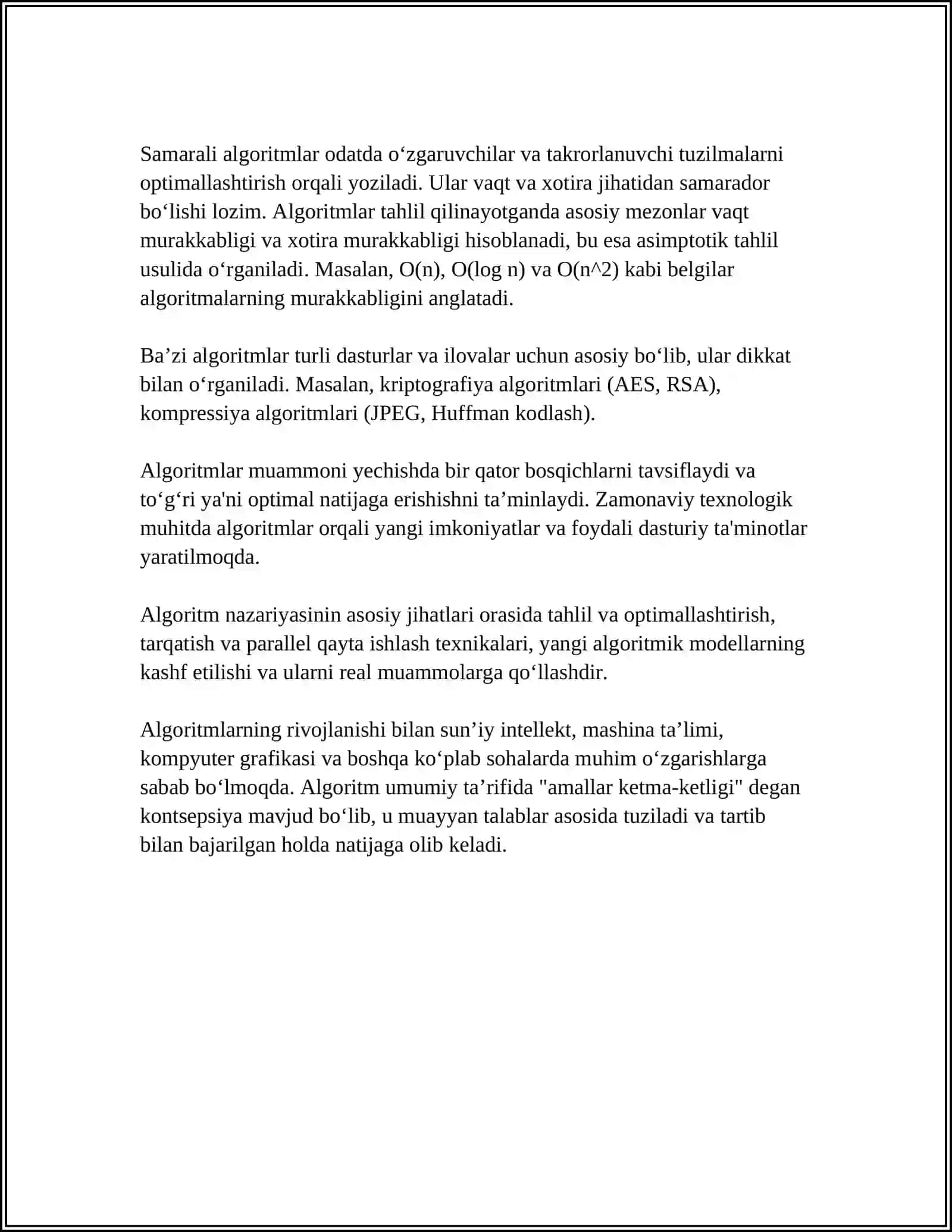 ALGORITMLASH TUSHUNCHASI 4