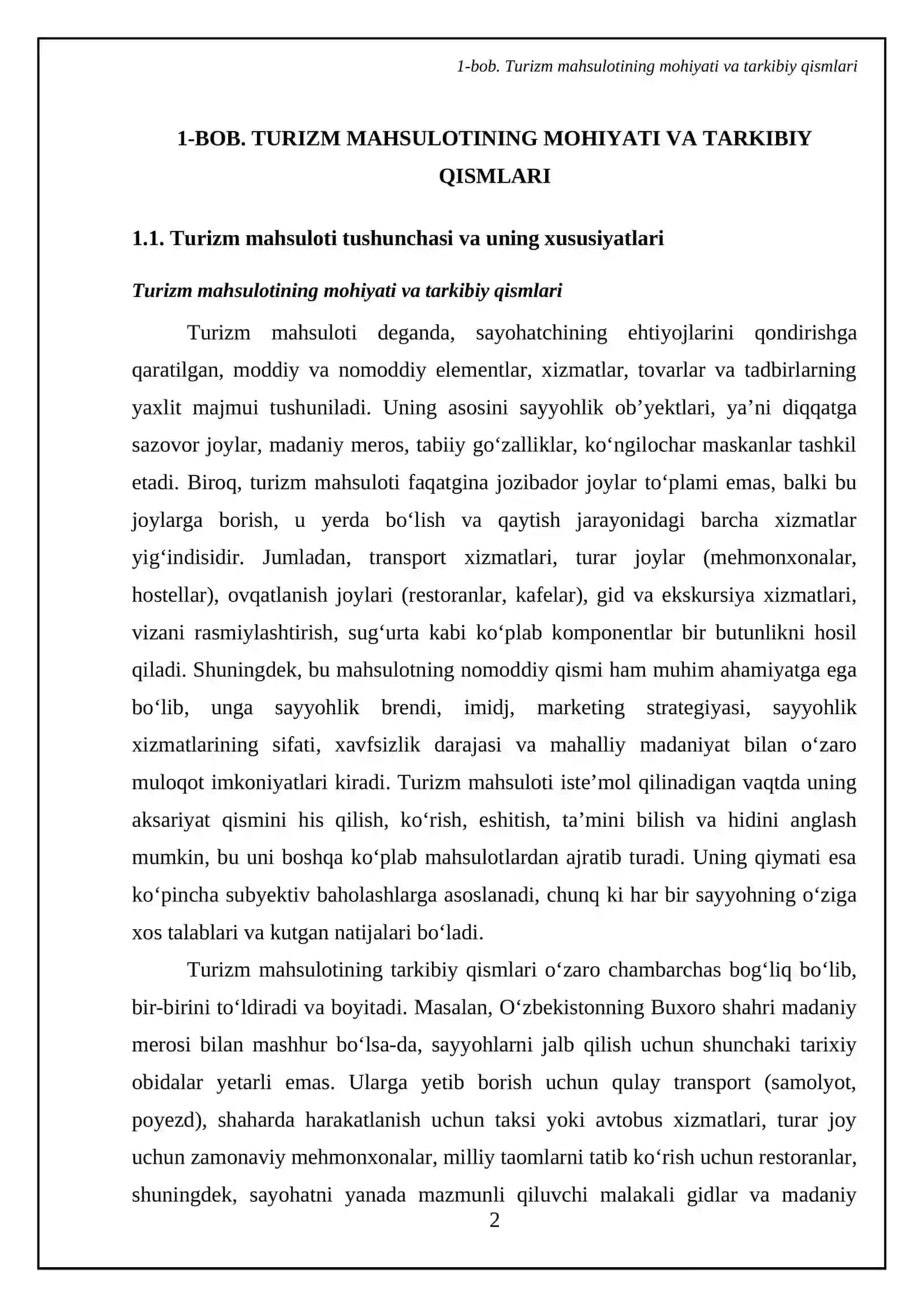 Turizm mahsulotini shakllantirishda transport xizmatlarining oʻrni 4