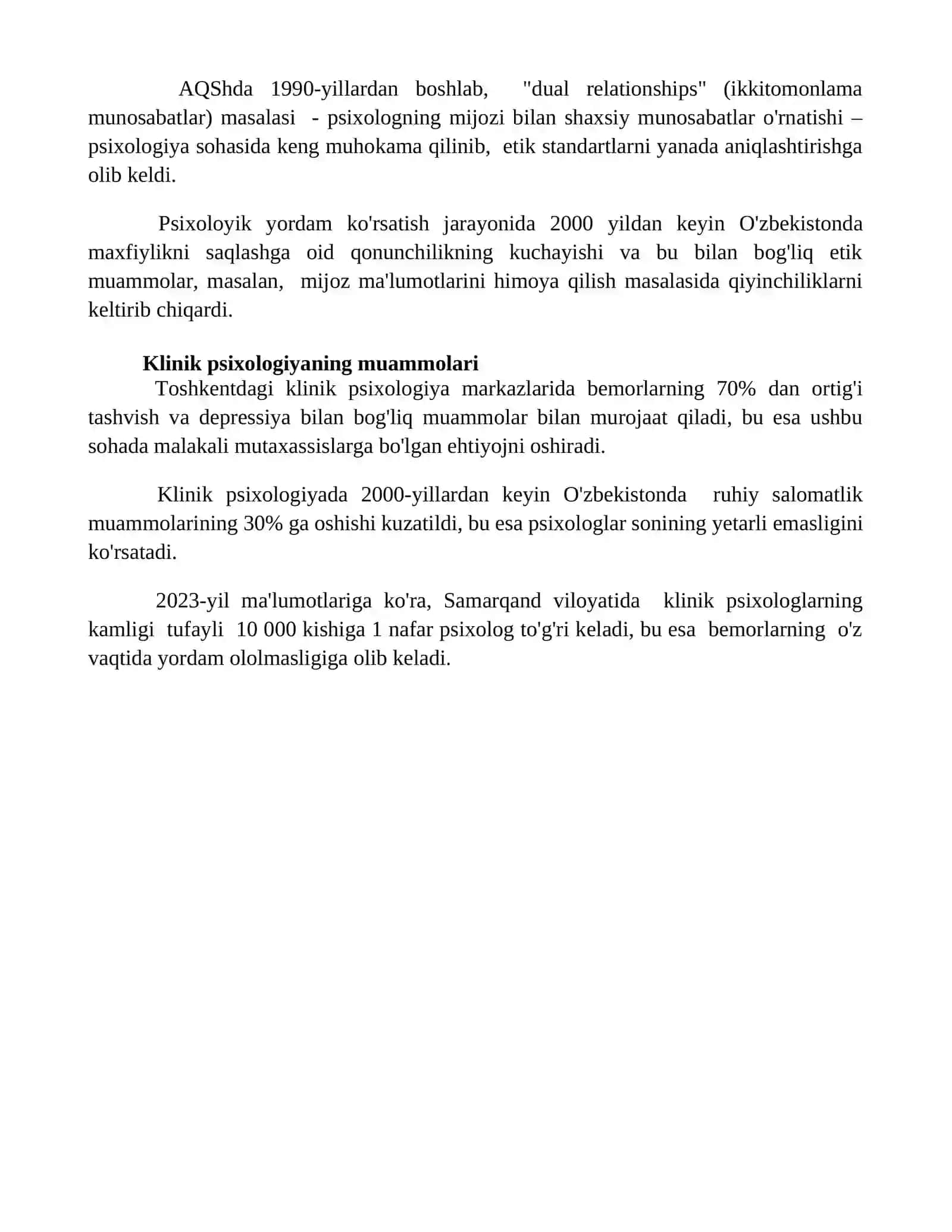Psixolog kasbining shakillanish tarixi va bugungi inkoniyatlari 4