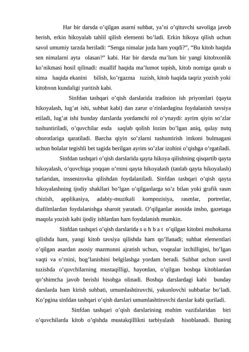 Sinfdan tashqari o’qish usuliyoti 4