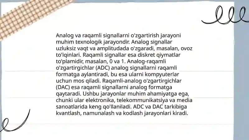 Sinsor signallarning oʻzaro aloqadorligi 4