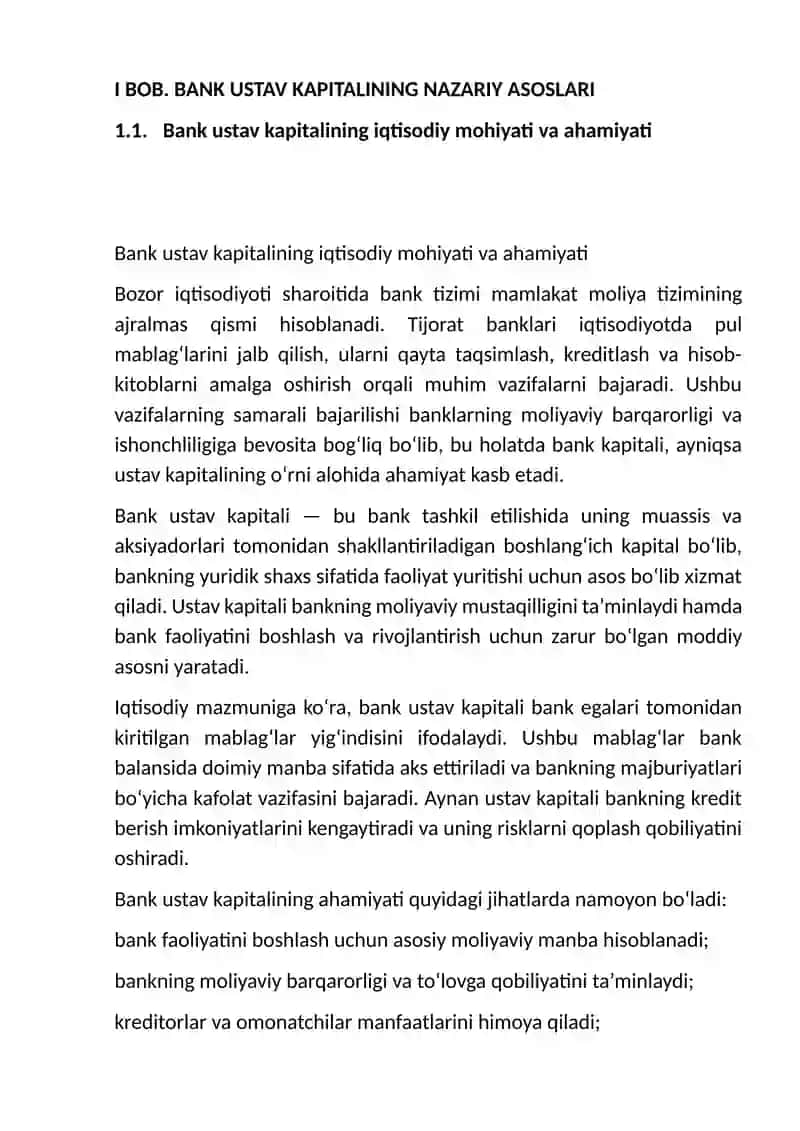 Bank ustav kapitalini shakllantirish hisobi 4