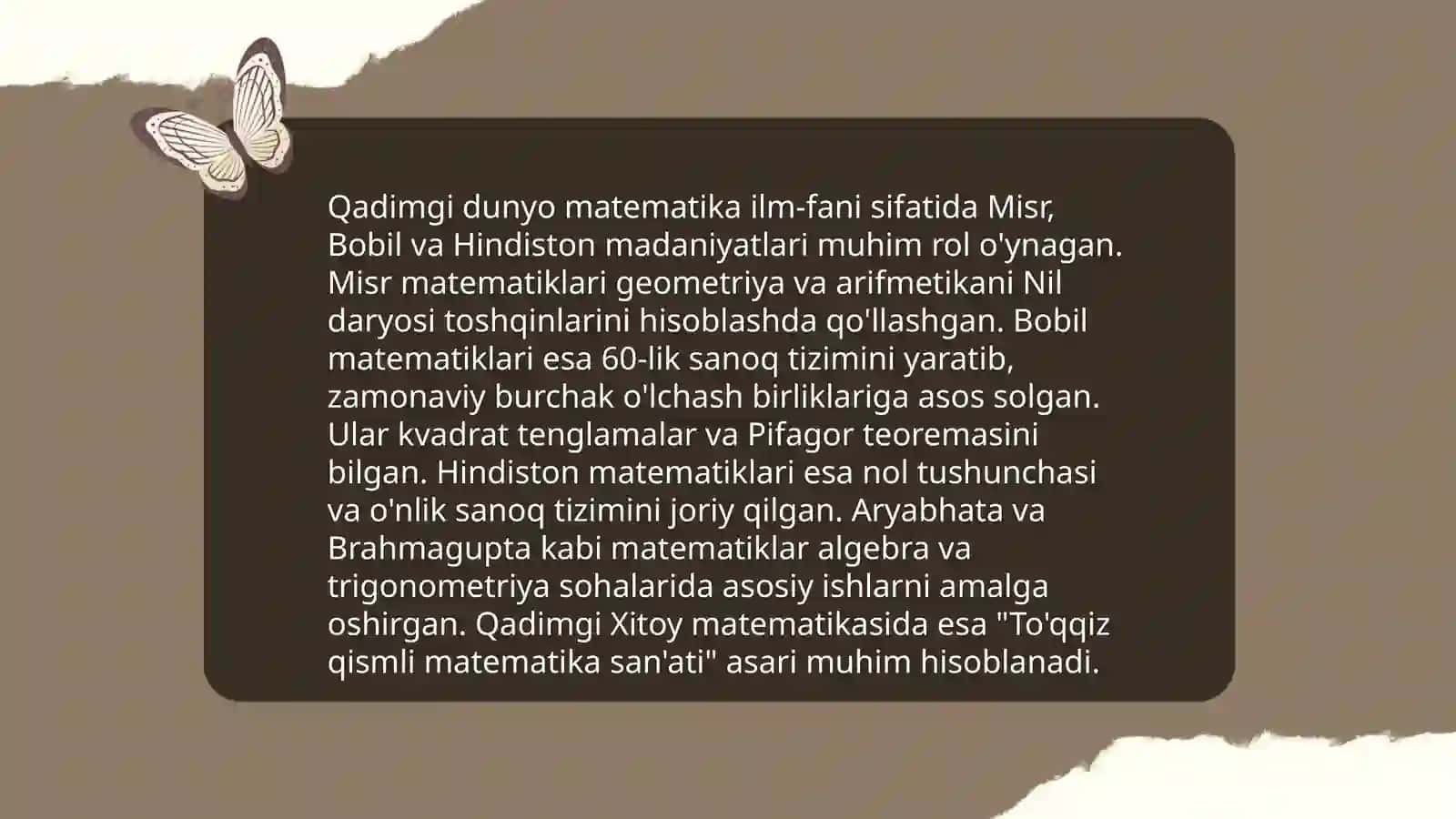 Qiziqarli matematik malumotlar 4