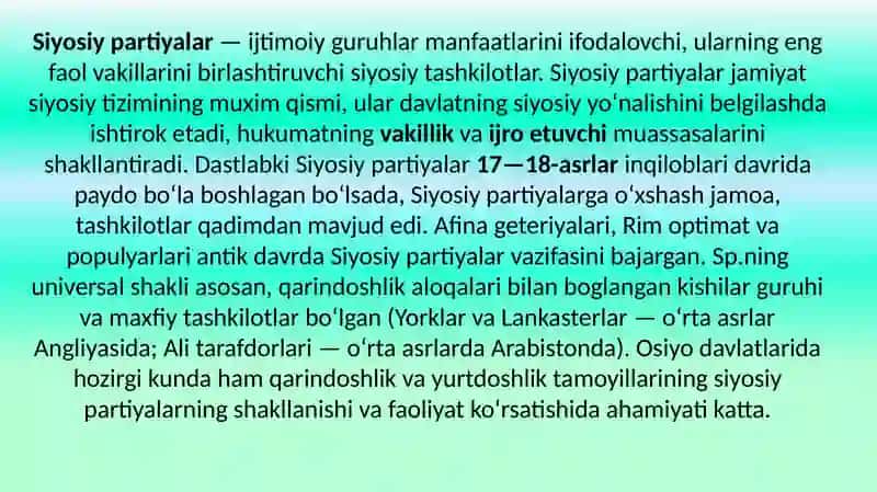 Siyosiy partiya tushunchasi 4