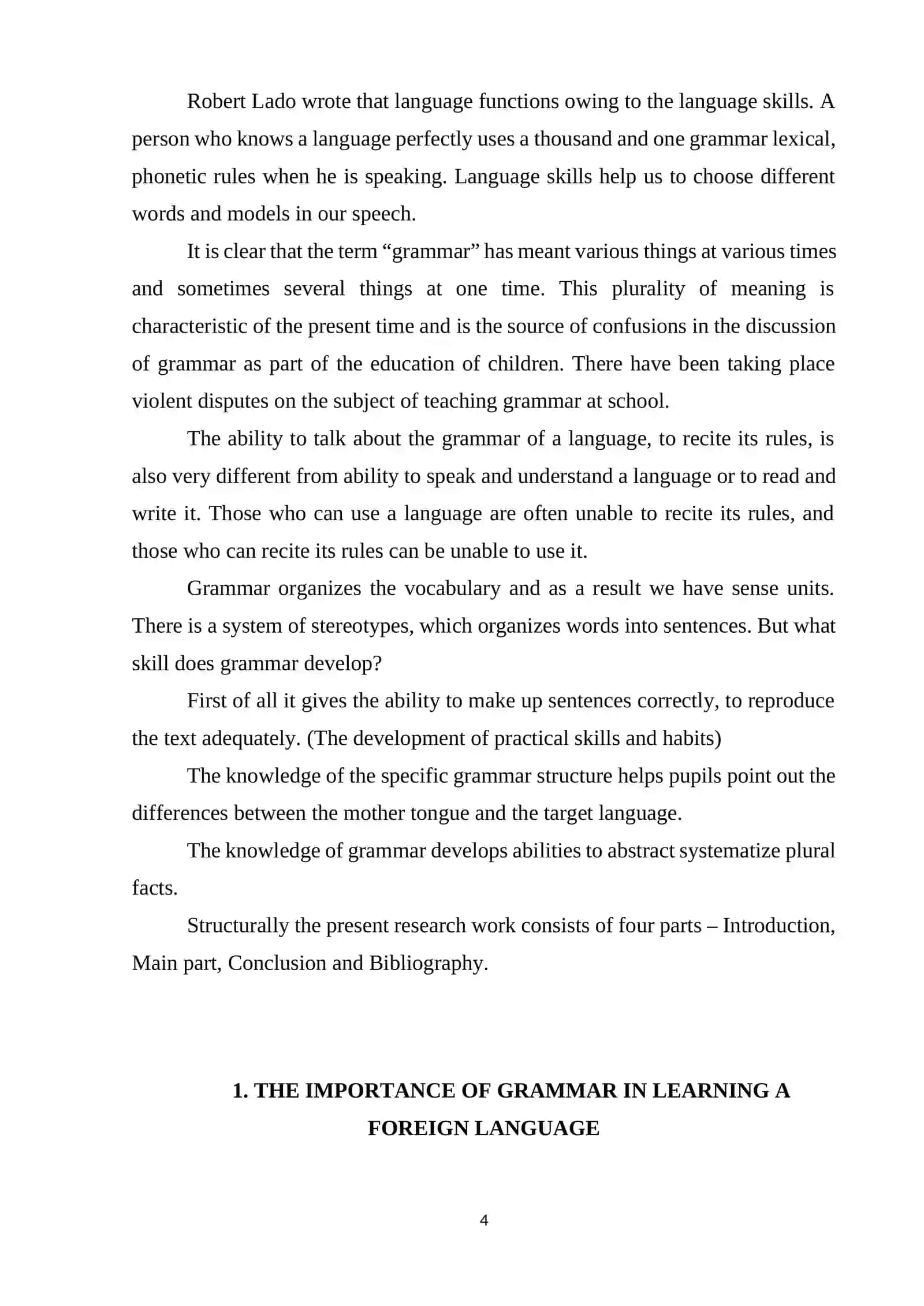 The Role of Language and Speech Levels in Theoretical Grammar 4