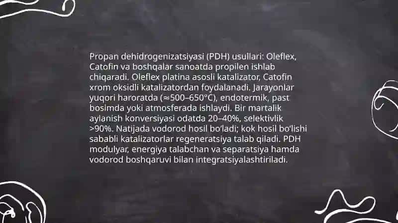 Propilen ishlab chiqarish usullari 4