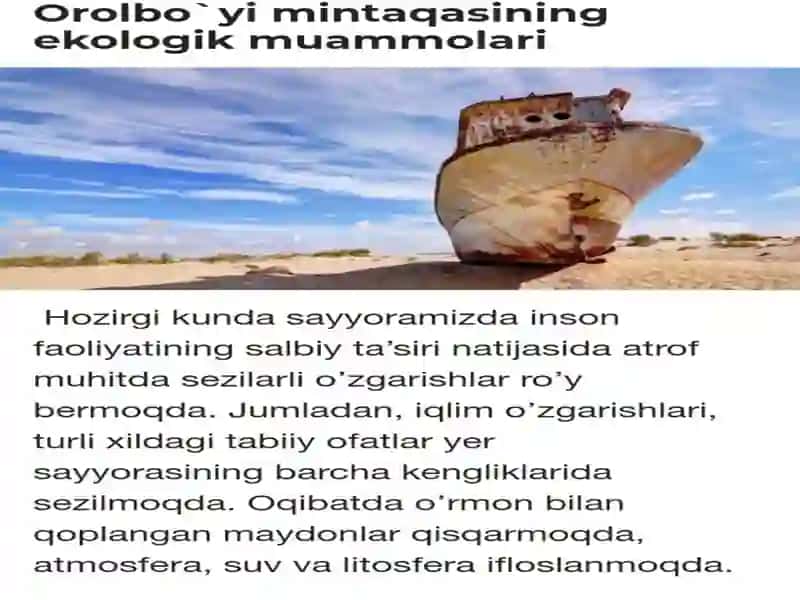 Orol dengizining qurishi oqibatida ekologik muammolar 4
