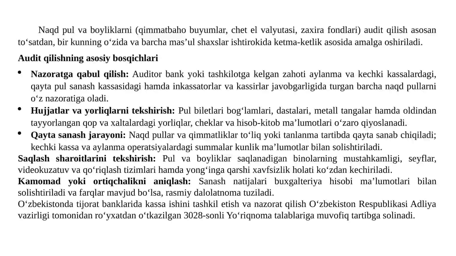 Naqdpul va kassa operatsiyalari auditi 4
