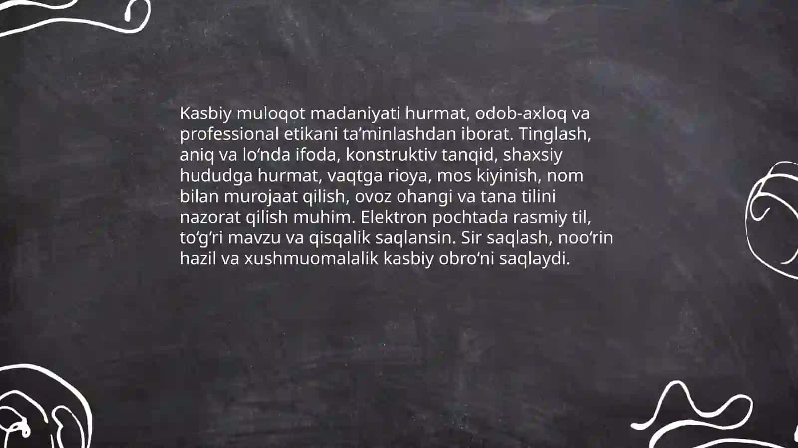Kasbiy muloqot uslubiyati va qoidalari 4