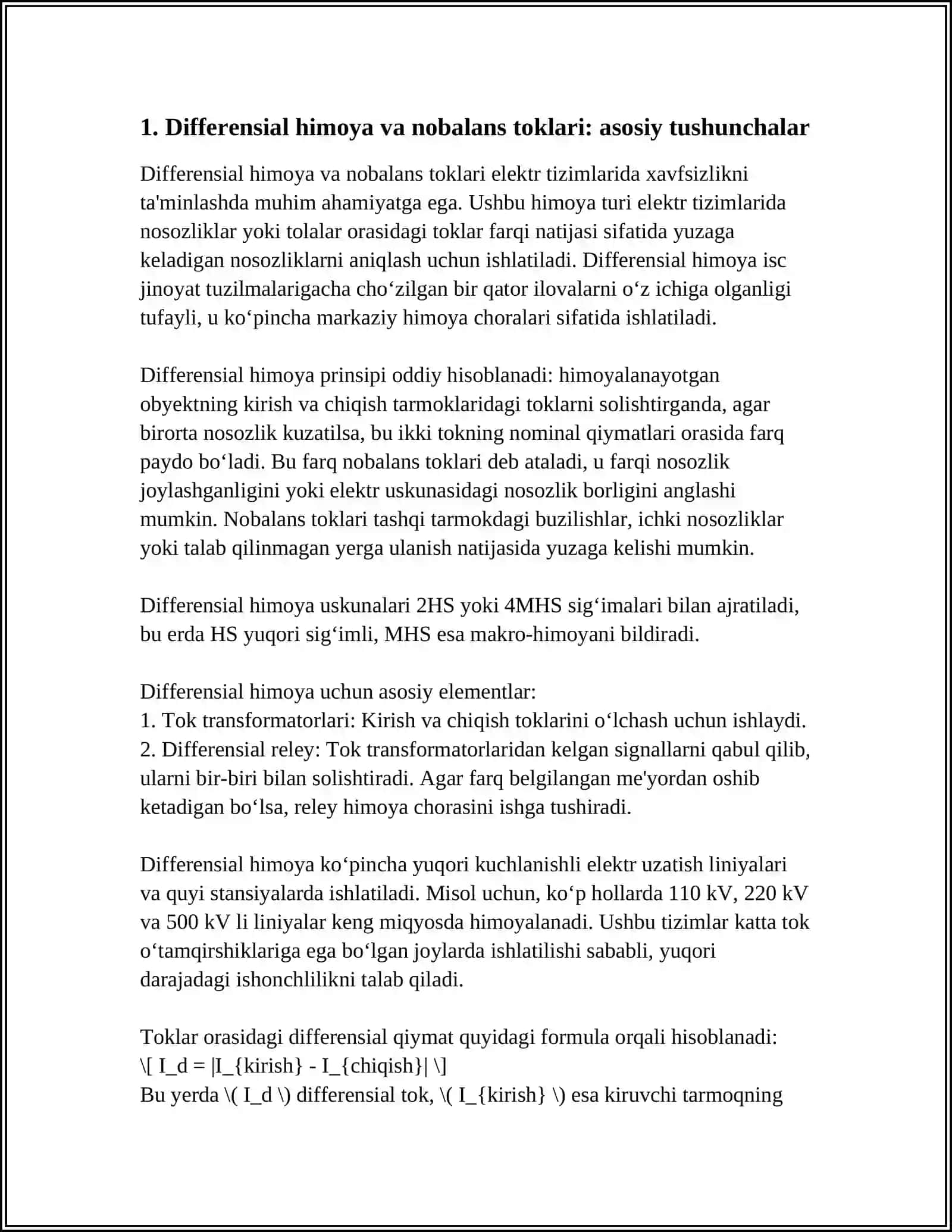 DIFFERENSIAL HIMOYANING NOBALANS, TOKLARI 4
