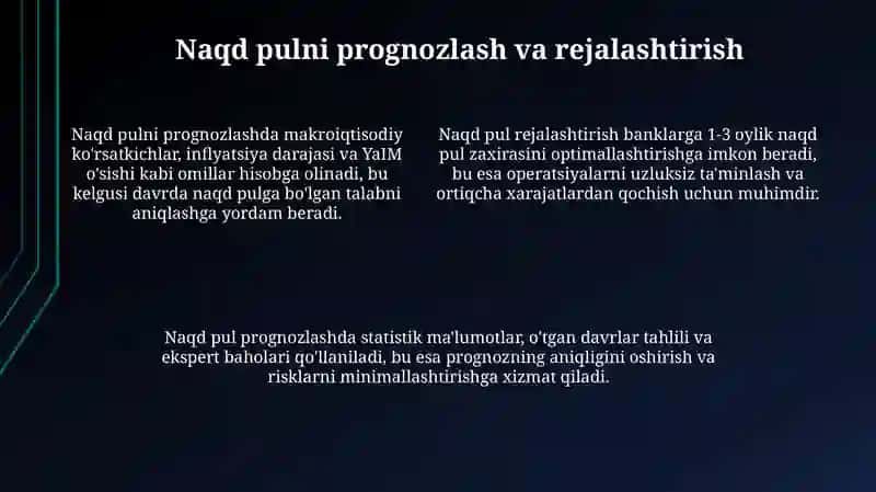 Банкларда пул muomalasini tashkil etish 4