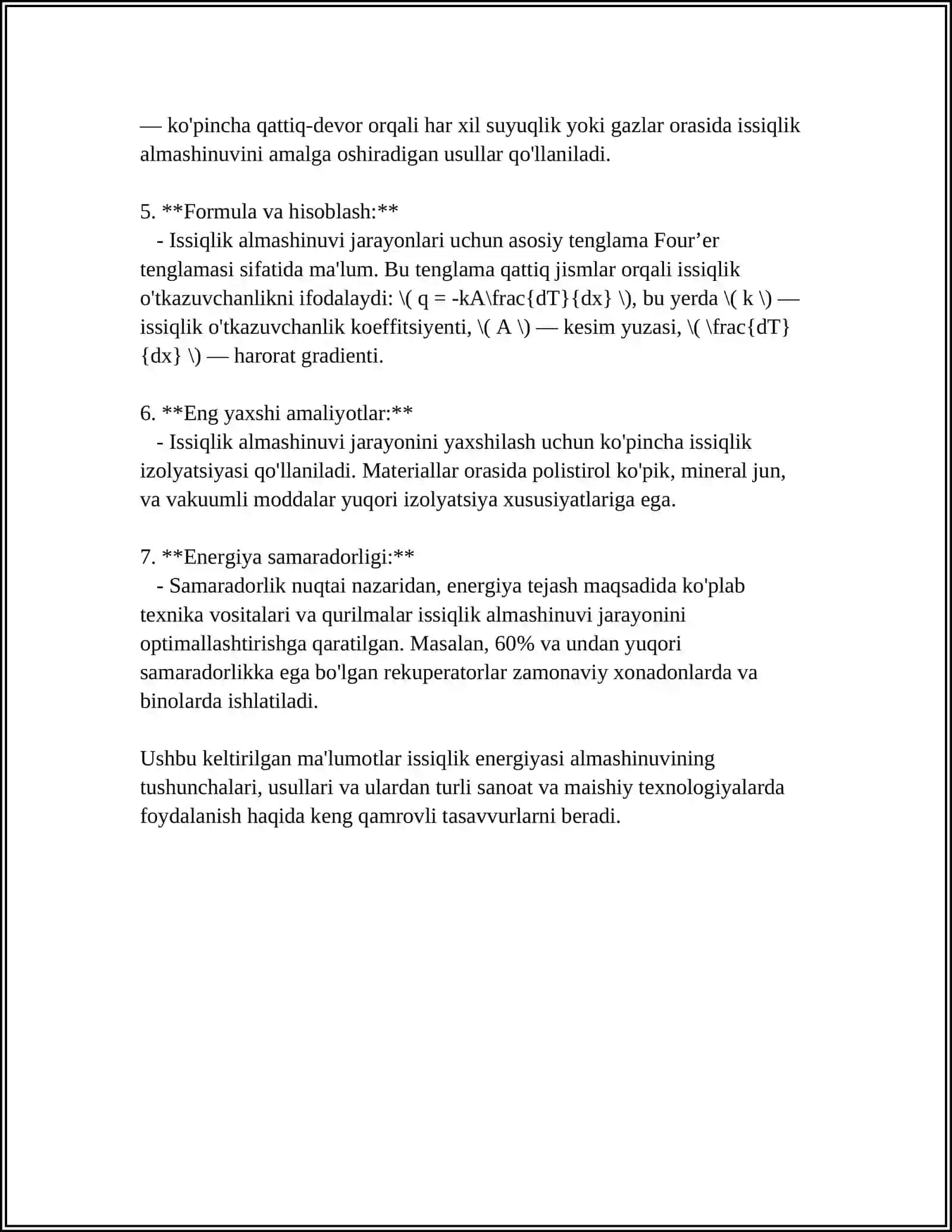 MADDA VA ENERGIYA ALMASHINUVI 4
