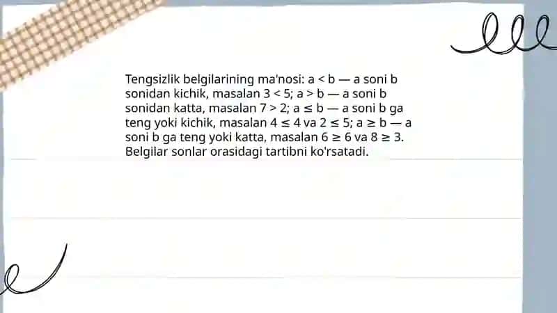 Sonli tengsizliklar 4