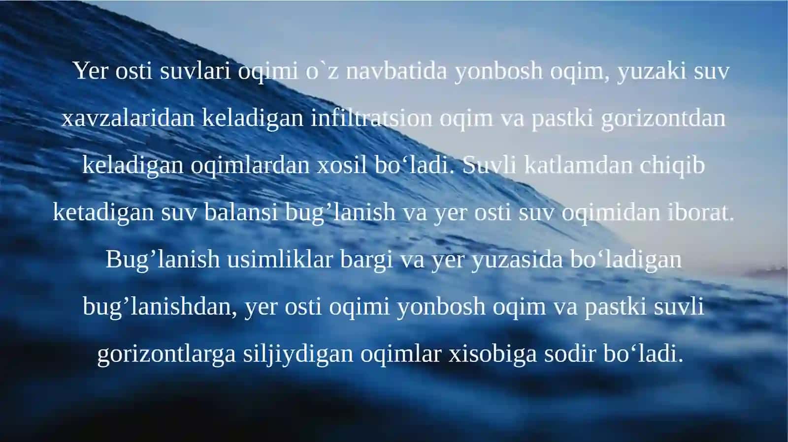 Yer osti suvlari zaxirasi va balansi 4