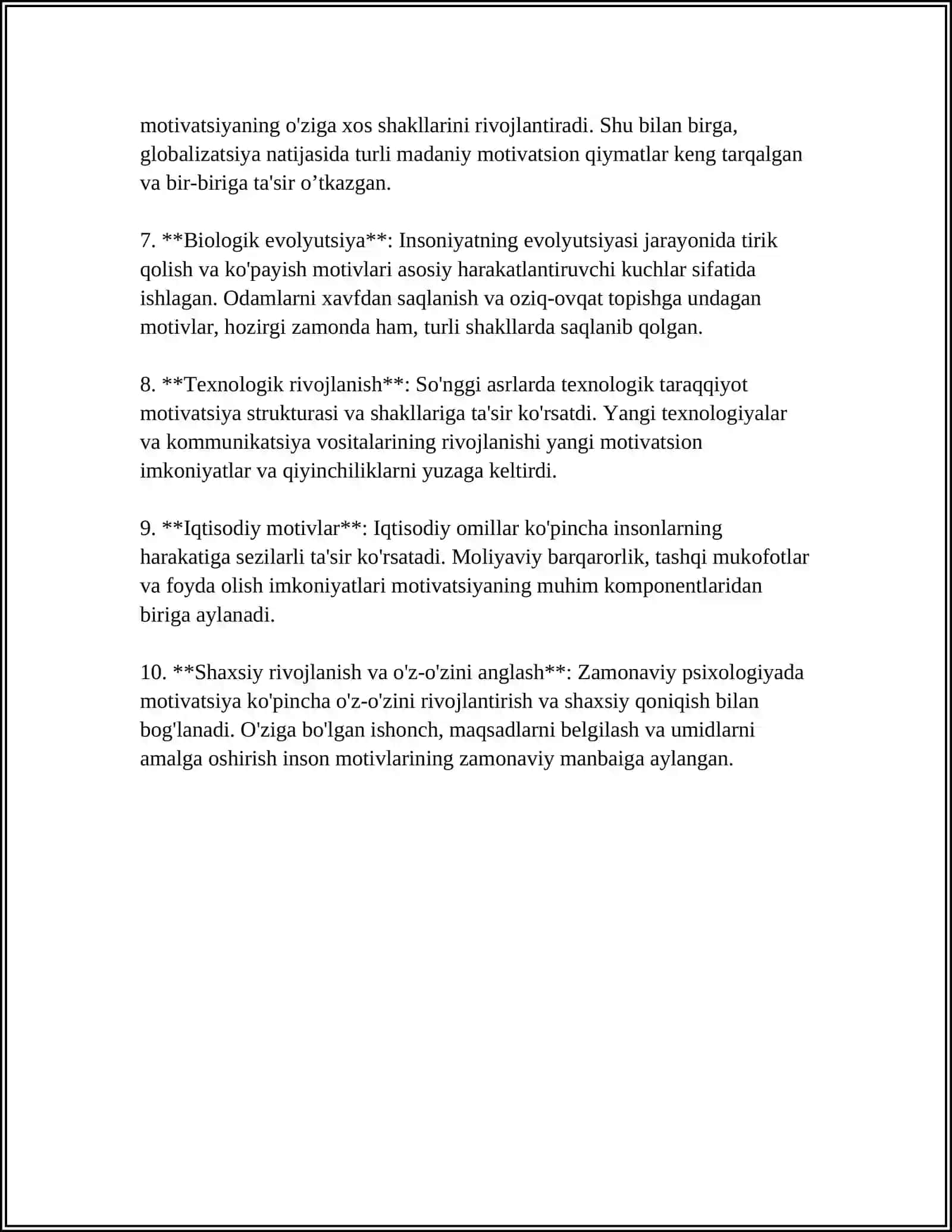 MUSTAQIL ISH Mavzu: MOTIV VA UNING TURLARI 4