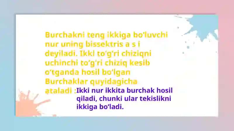 Yoyiq burchak tushunchasi 4