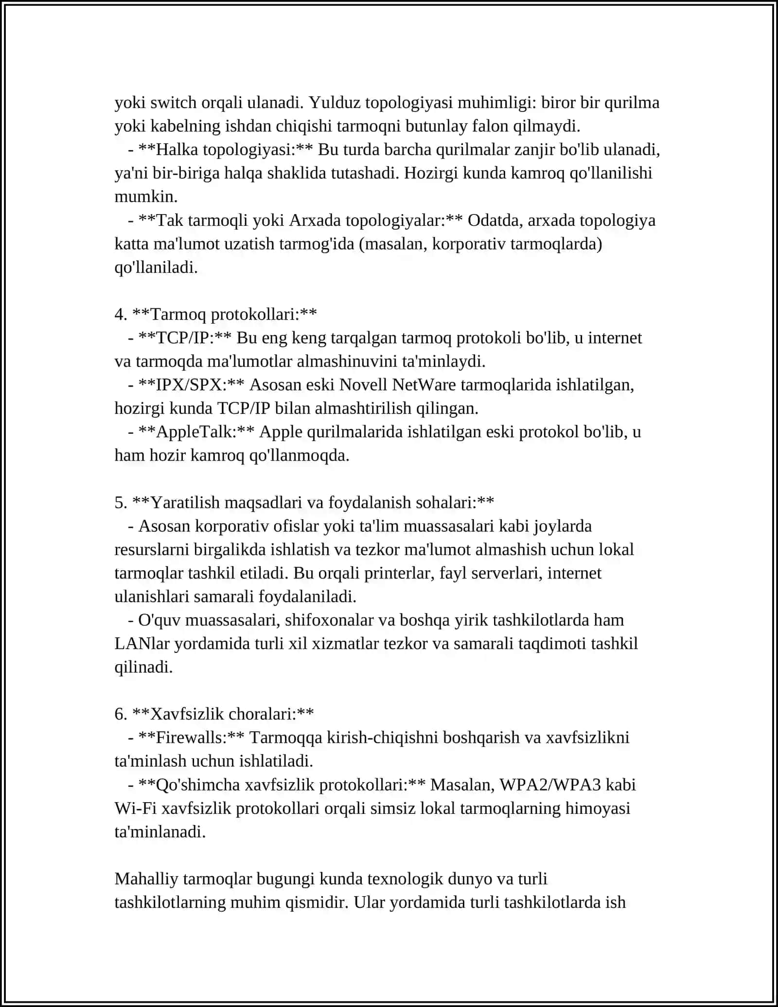 LOKAL TARMOQ ORQALI AXBOROTLARNI ALMASHISH 4