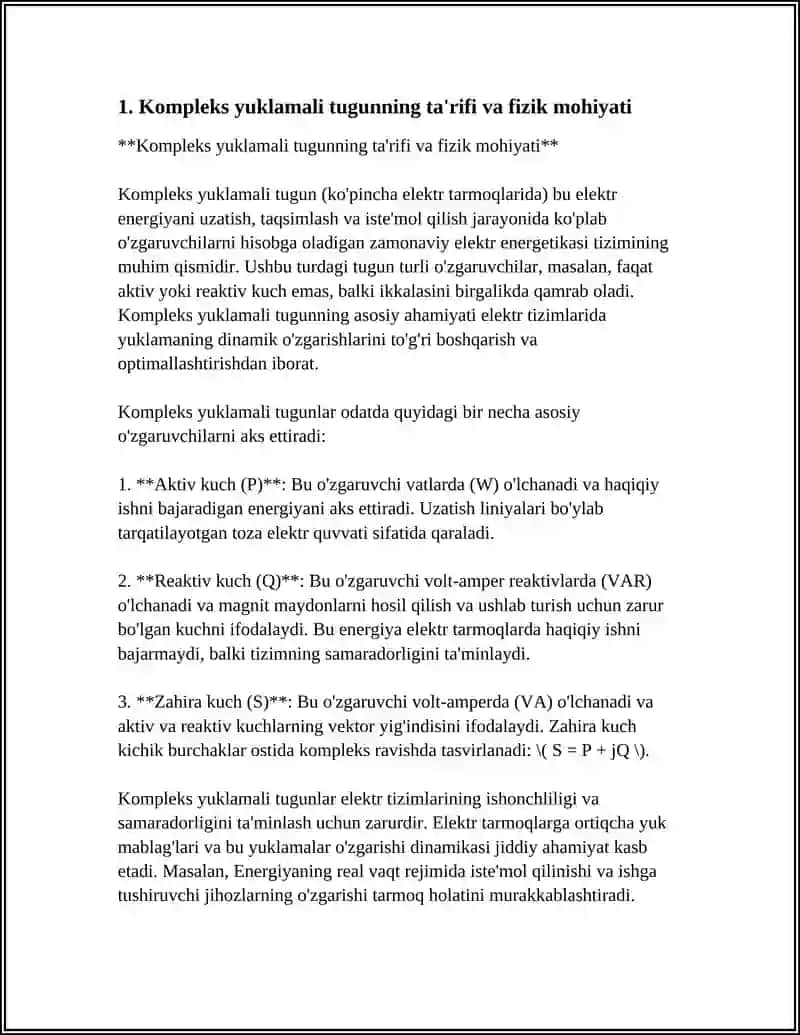 KOMPLEKS YUKLAMALI TUGUN 4
