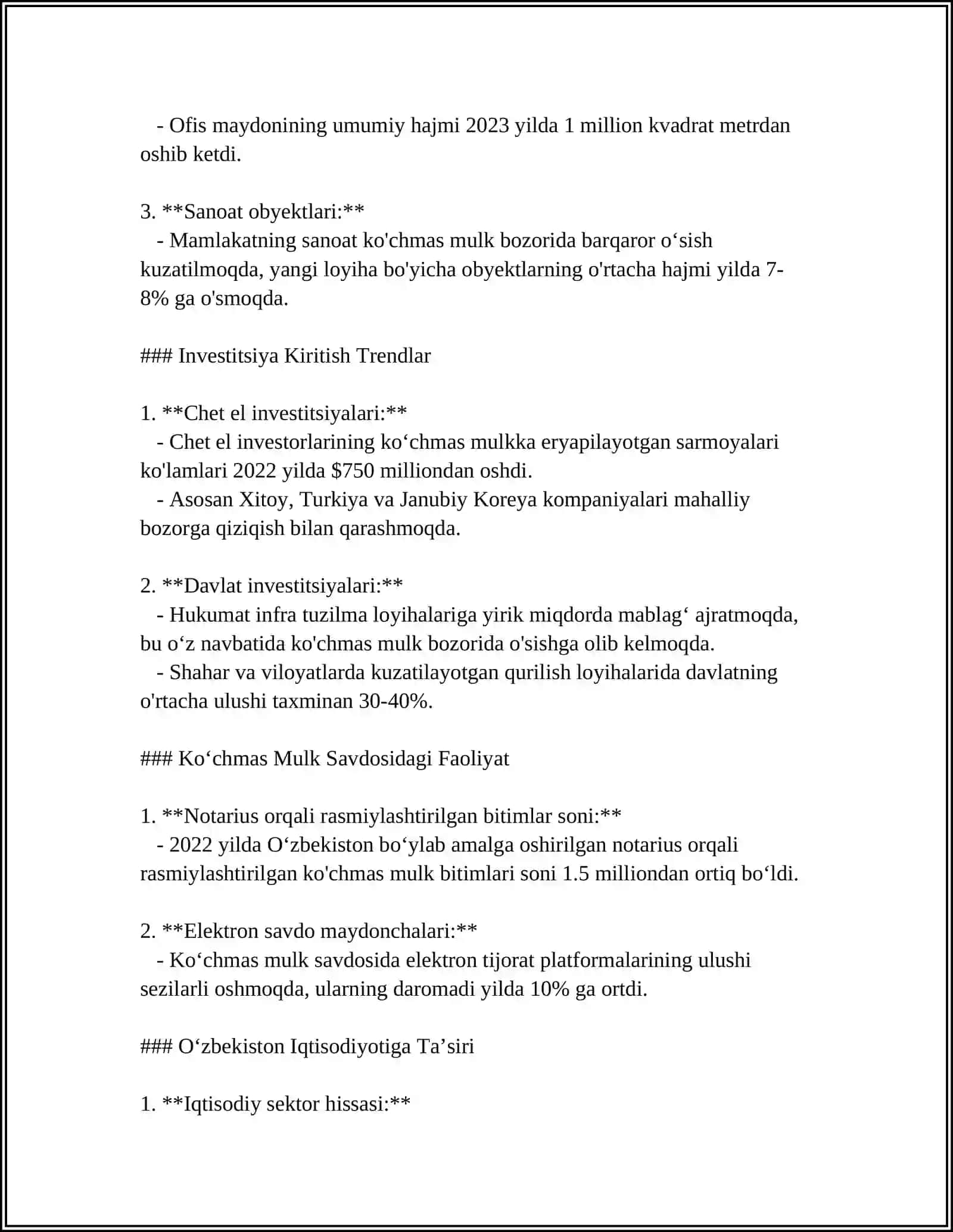 KOʻCHMAS MULK BOZORIDA PROFESSIONAL TADBIRKORLIK FAOLIYATI 4