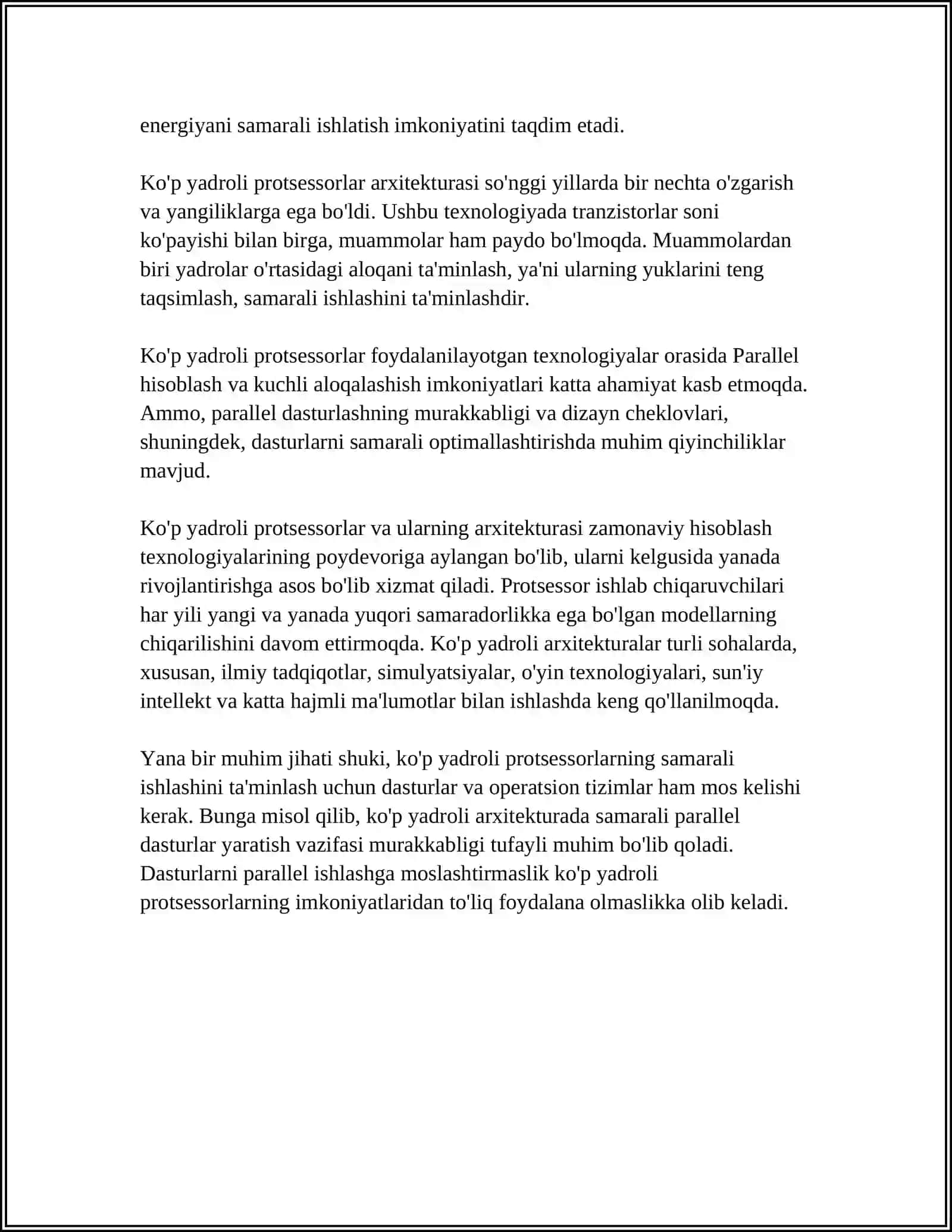KO'P YADROLI PROTSESSORLAR 4