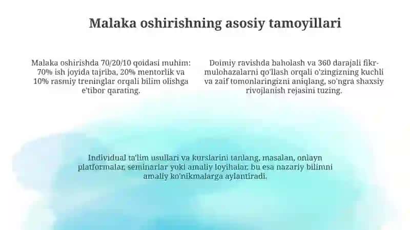 Faoliyatning oʻzlashtirishi va malakalarni egallash 4