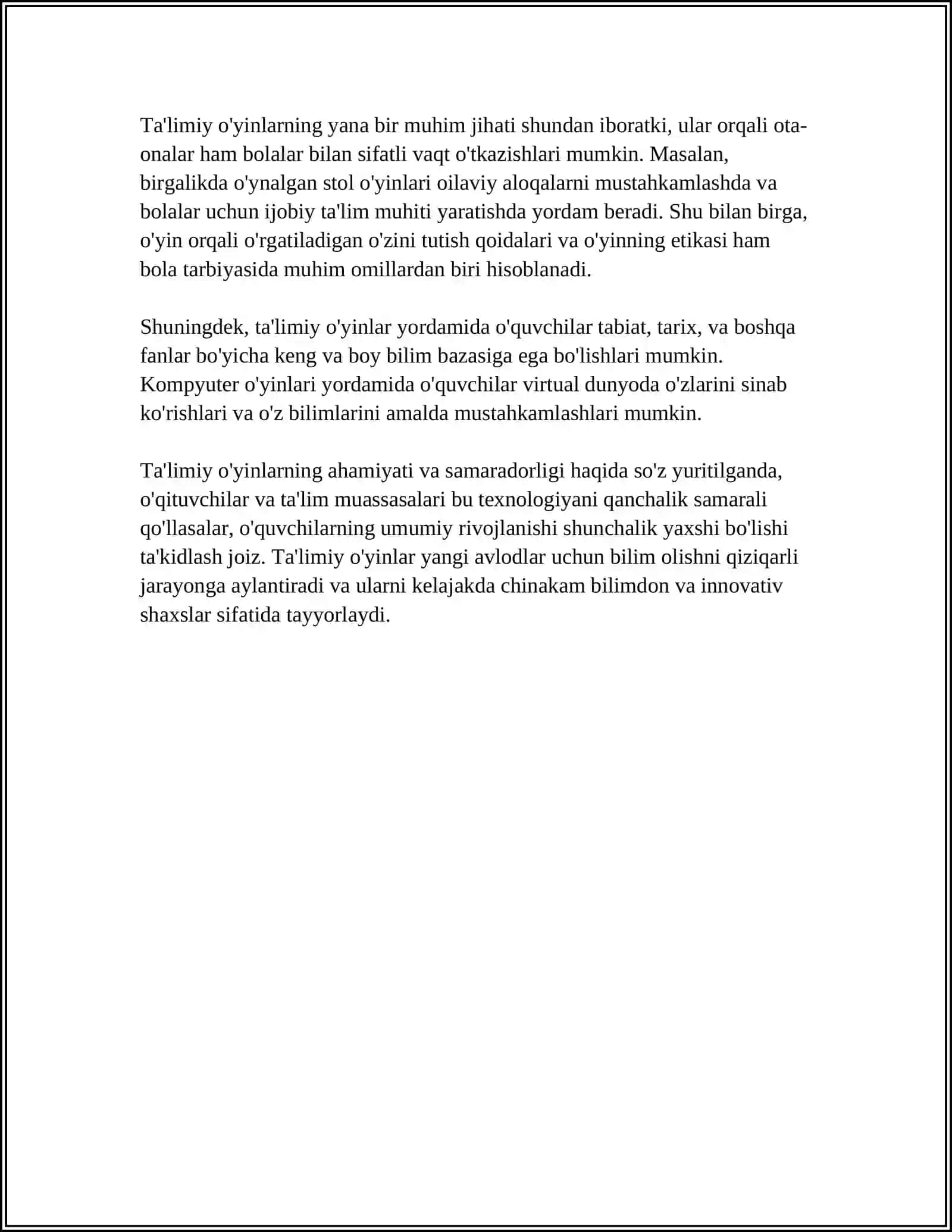 MAKTABGACHA TALIM TASHKILOTI TARBIYACHISINING BOLALAR RIVOJLANISH XARITASI YUZASIDAN 4