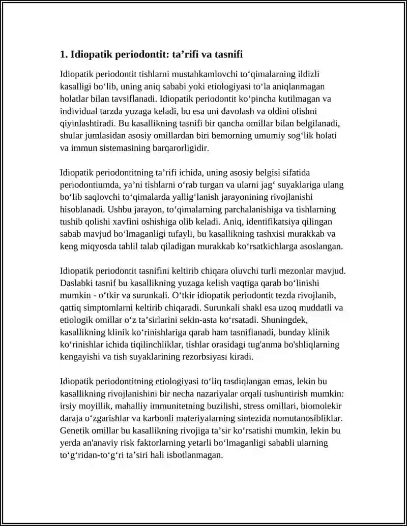 PARODONTNING IDIOPATIK KASALLIKLARI 4
