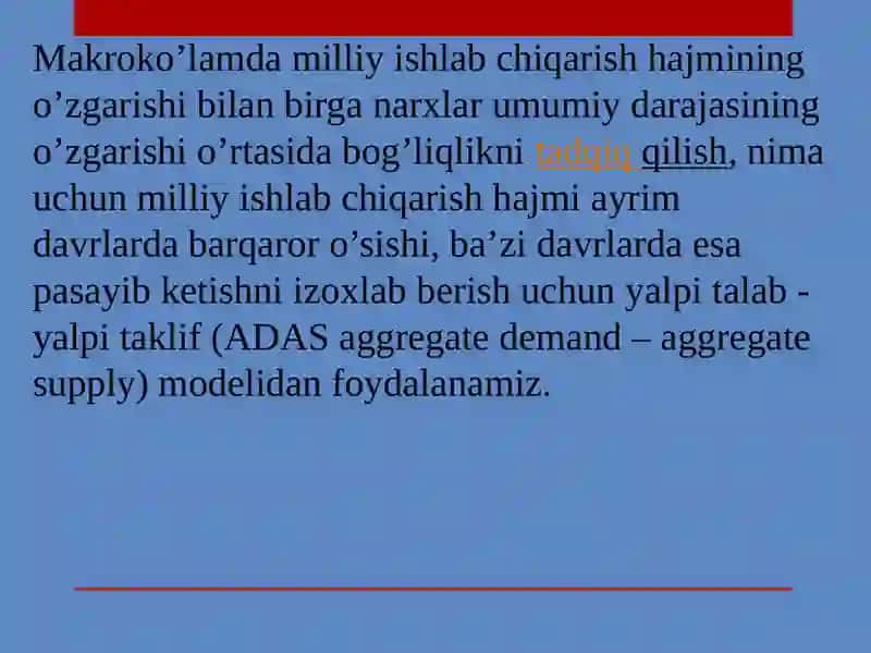 Yalpi talab va yalpi taklif modeli 4