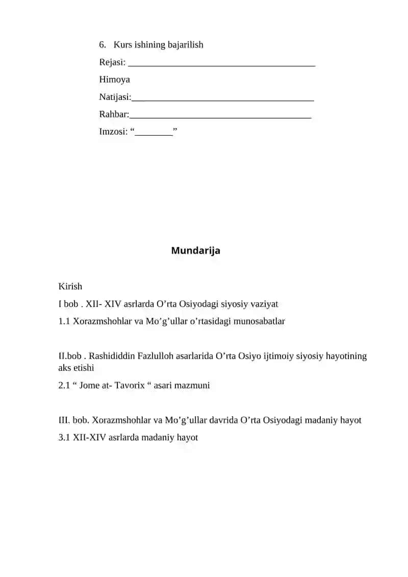 "MANBASHUNOSLIK VA TARIXSHUNOSLIK" KURS ISHISI 4