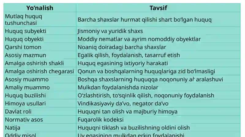 Mutlaq huquqlar va ularning amalga oshirish masalalar 4