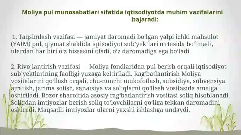 Moliyaning mohiyati va funksiyalari 4