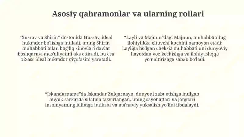 Xamsa asariSaddiIskandariy 4