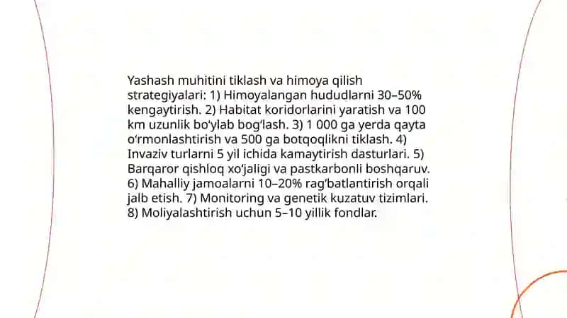 Noyob va yoʻqolib ketish xafi ostidagi hayvonlarni saqlash 4