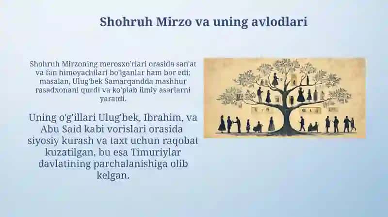 Temuriylar shajarasini tuzish 4