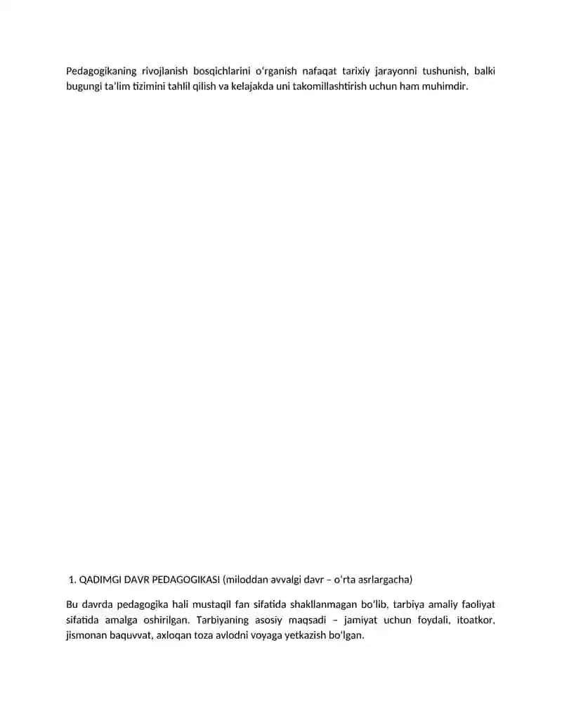 Pedagogikaning rivojlanish bosqichlari 4