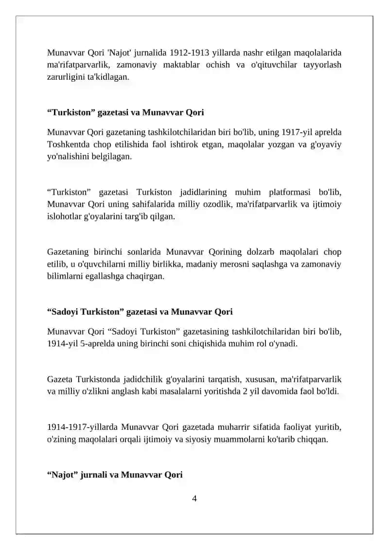 Munavvar Qori Abdurashidxonov: Hayoti va Ijodi 4