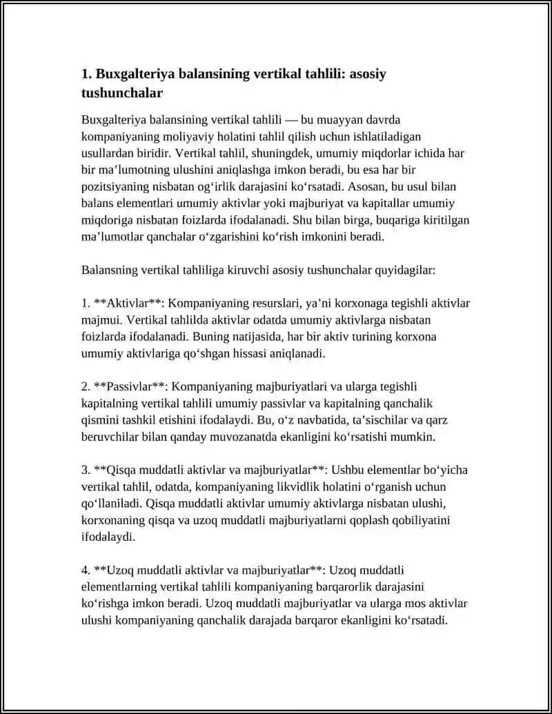 BUXGALTERIYA BALANSINING VERTIKAL VA GORIZONTAL TAHLILI 4