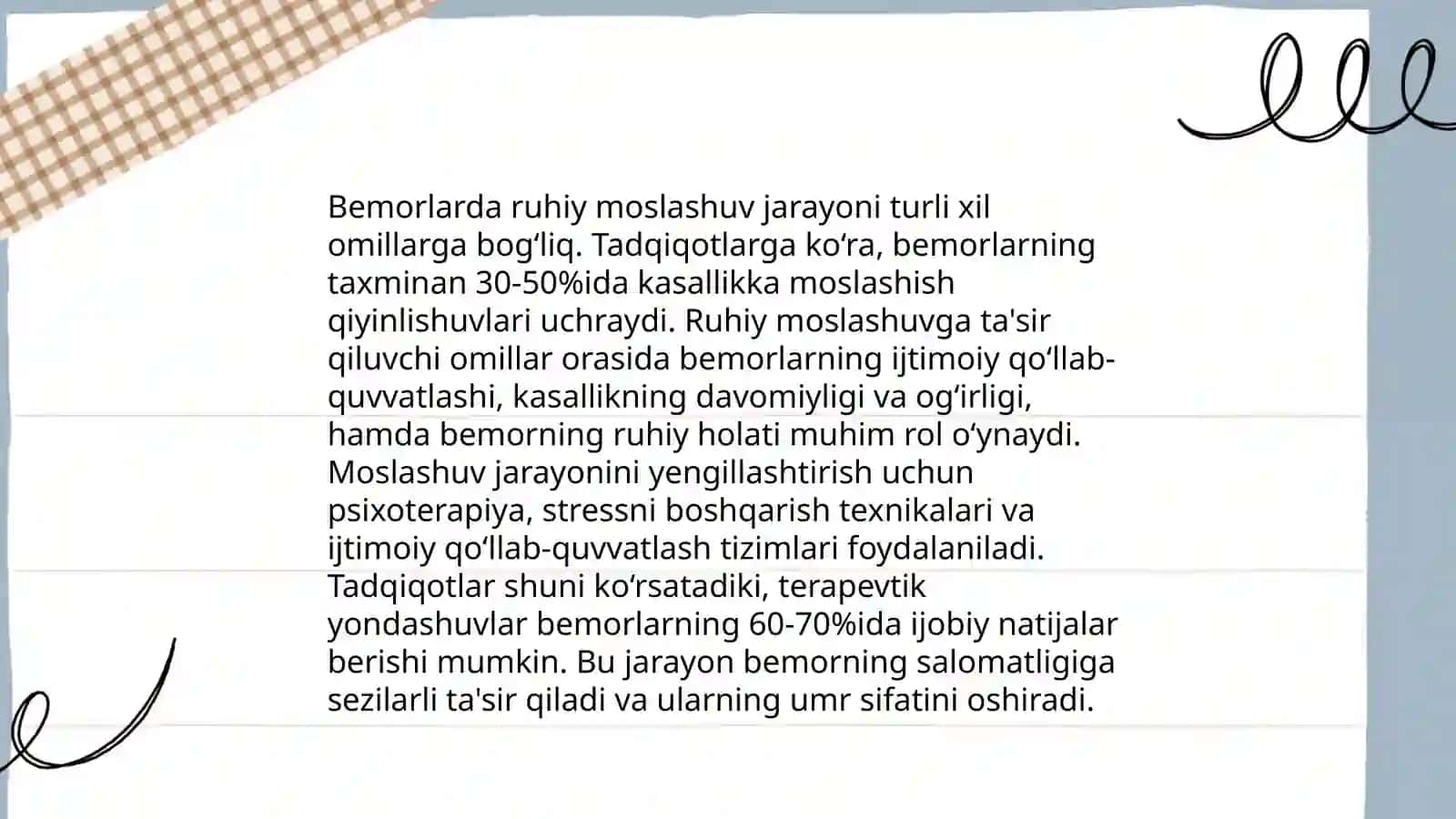 Davolash jarayonining psixologiyasi 4