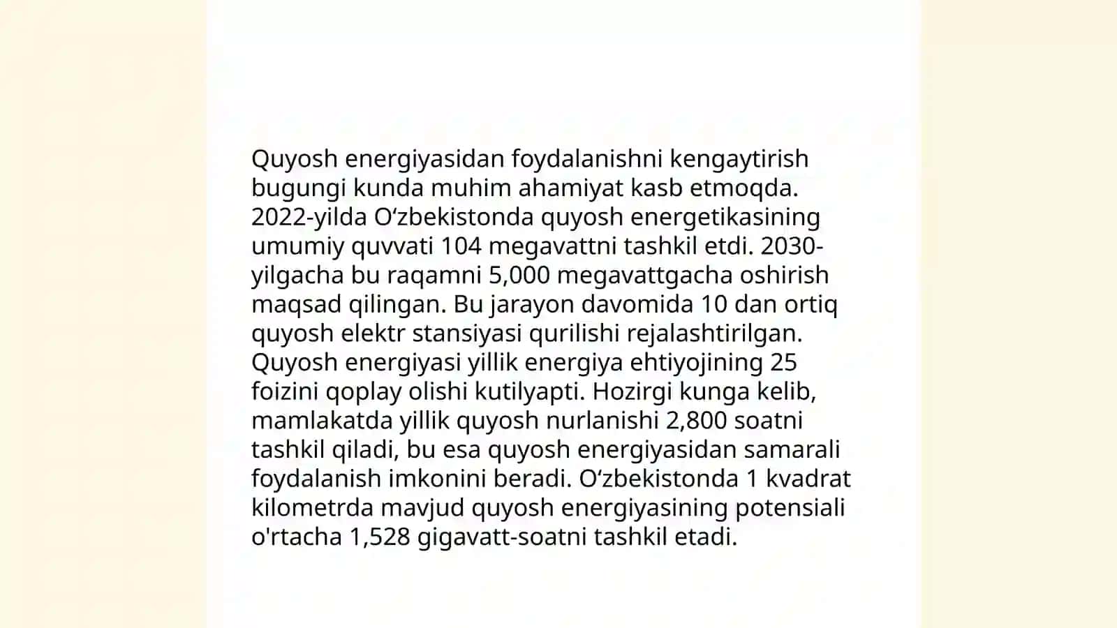 O‘zbekiston elektr energetika sohasining rivojlanish istiqbollari 4