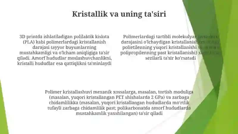 Polimer materiallar va buyumlar xossasi 4