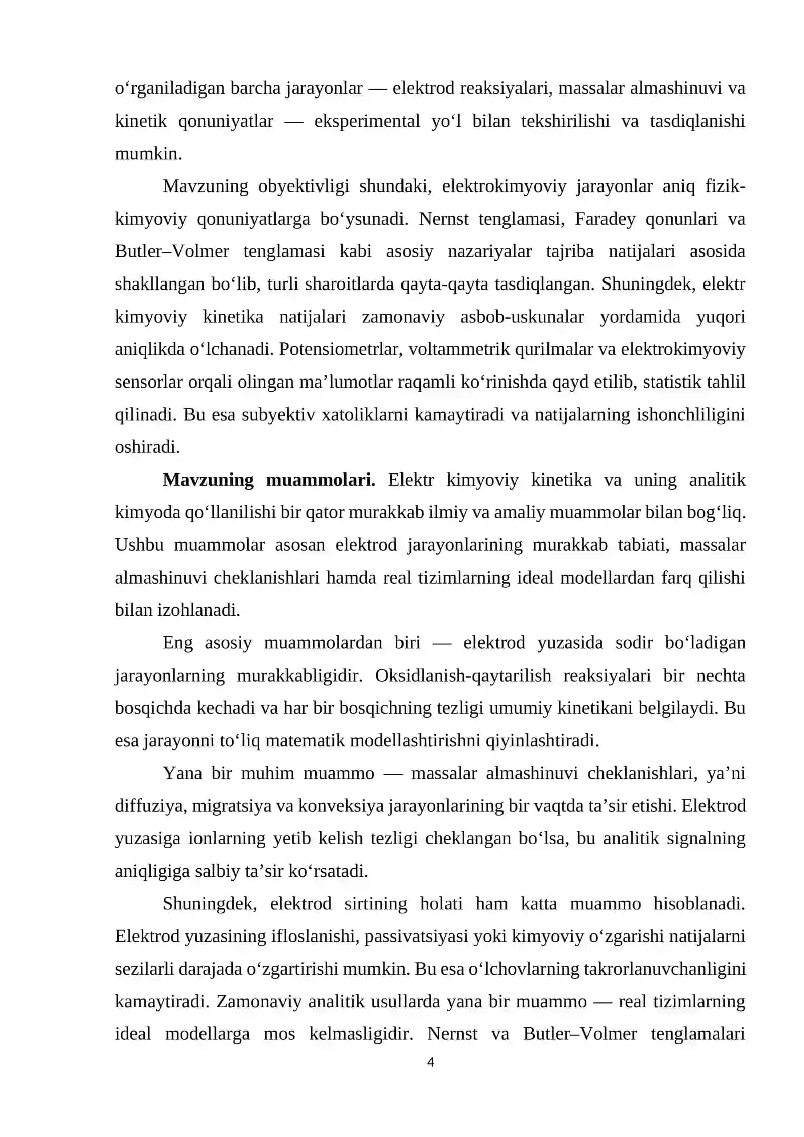 BOB. ELEKTR KIMYOVIY KINETIKANING NAZARIY ASOSLARI 4