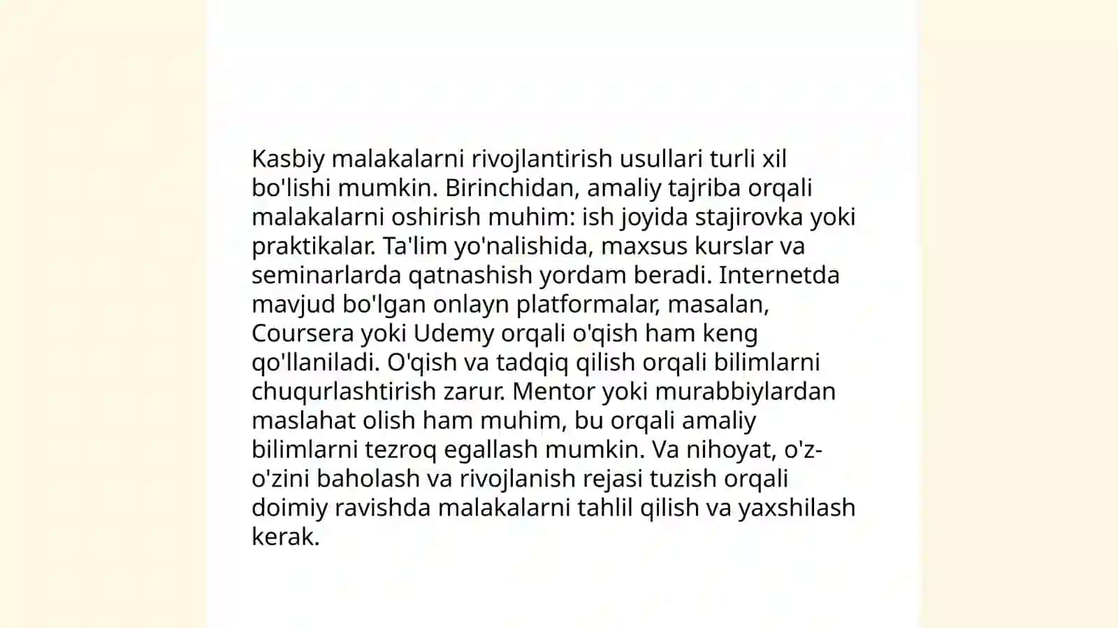 Faoliyatning oʻzlashtirilishi va malakalarni egallash 4