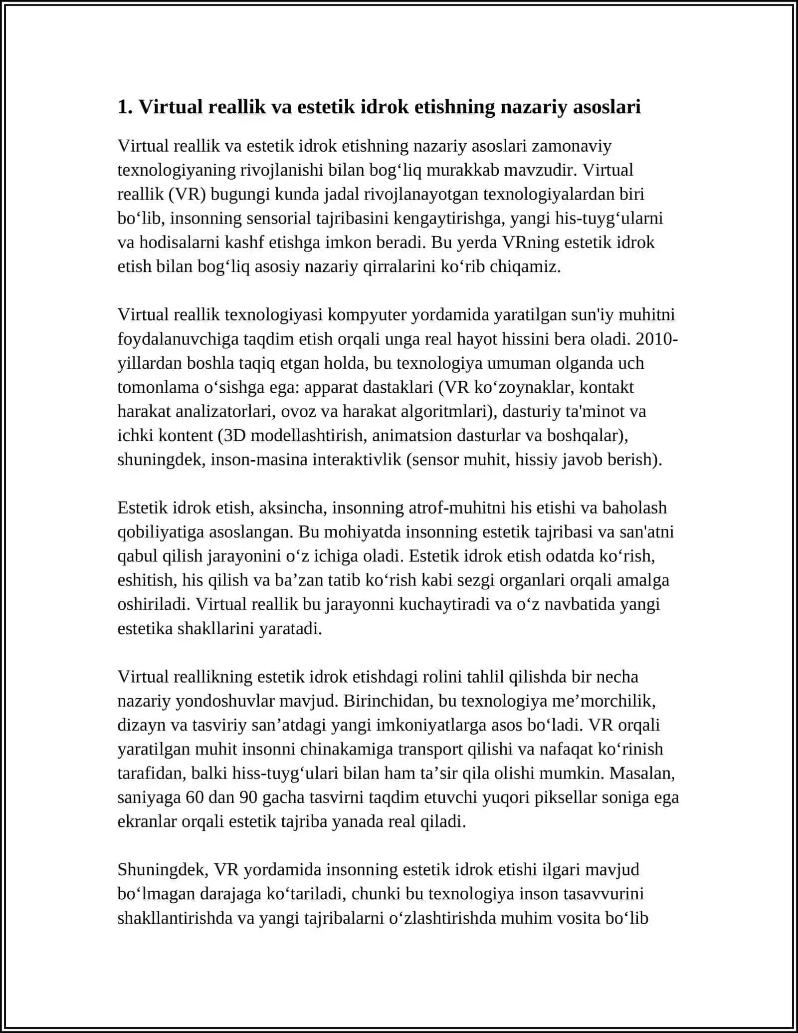 OLAMNI VIRTUAL VIZUAL ESTETIK IDROK ETISHNING FARQLARI 4