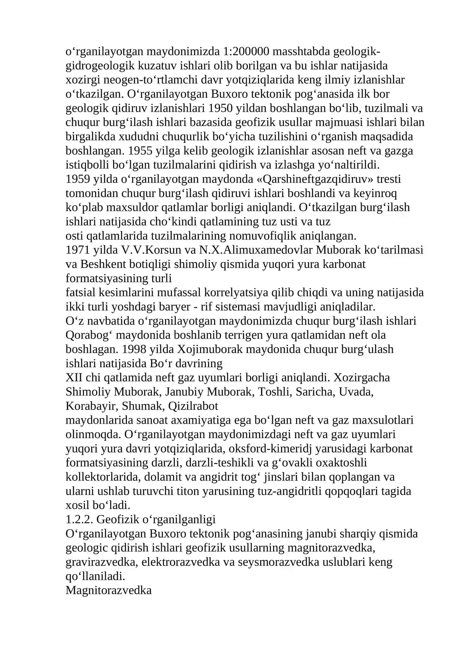 Neft va gaz qidiruv ishlarida maydonning seysmografik va geofizik xususiatlarini inobatga olgan holda amalga oshirish 4